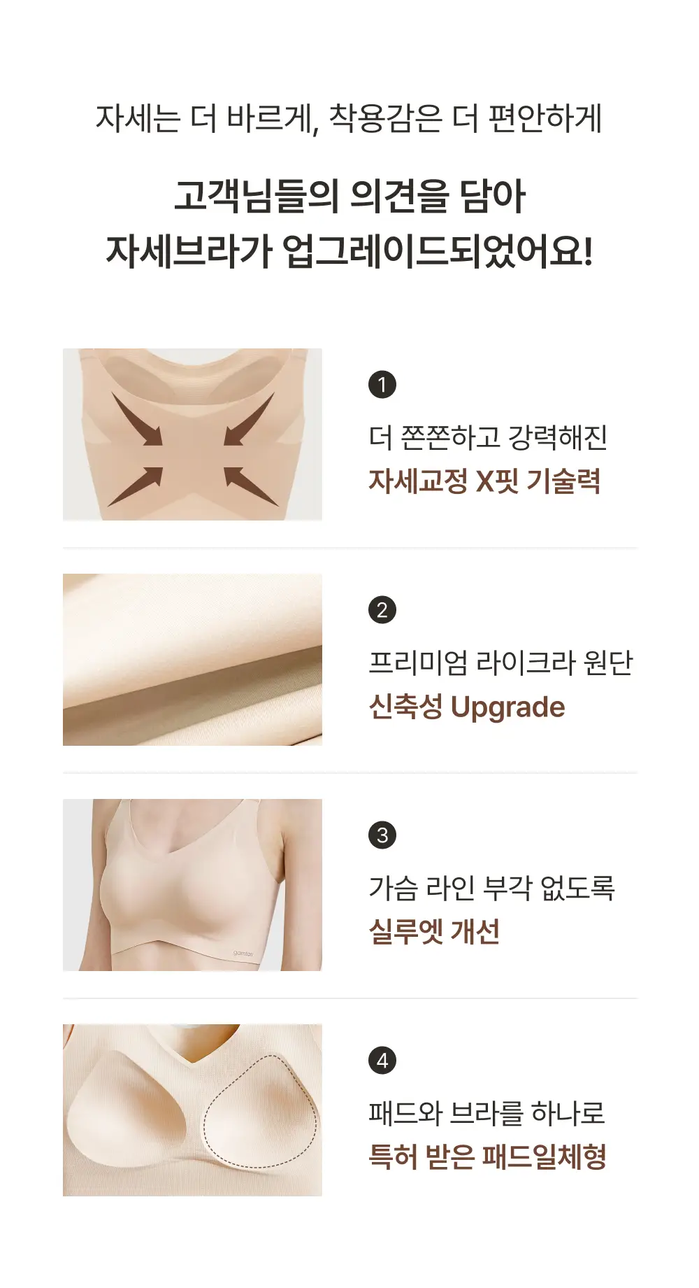 [손예진PICK] 감탄브라 NEW 오리지널 스트랩 자세 브라 단품 상세페이지 7